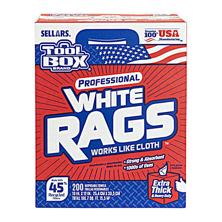 White Shop Rags Box
