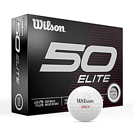 Fifty Elite White Golf Balls - 12 Pk
