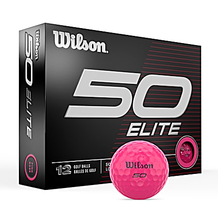 Fifty Elite Pink Golf Balls - 12 Pk