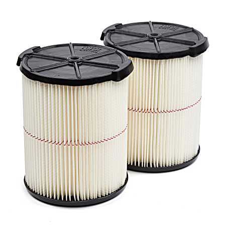 2 pk 6.75 in. D General Purpose Wet/Dry Vac Cartridge Filter 5-20 gal