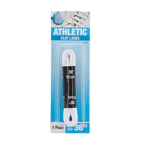 White Flat Athletic Shoe Laces