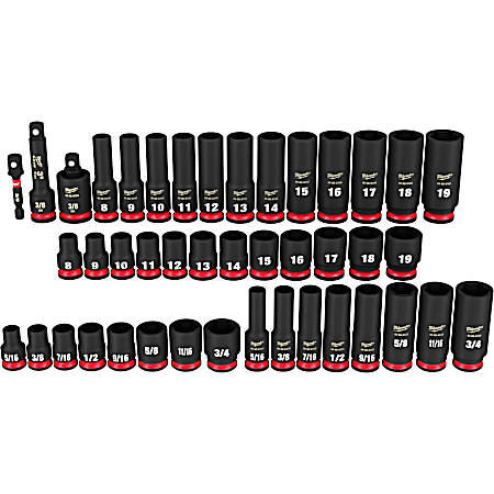 43 pc SHOCKWAVE Impact Duty™ 3/8 in Drive SAE & Metric Deep 6 Point Socket Set