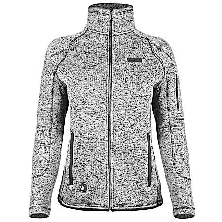 Women's 5V Light Grey Battery Heated Sweater Jacket