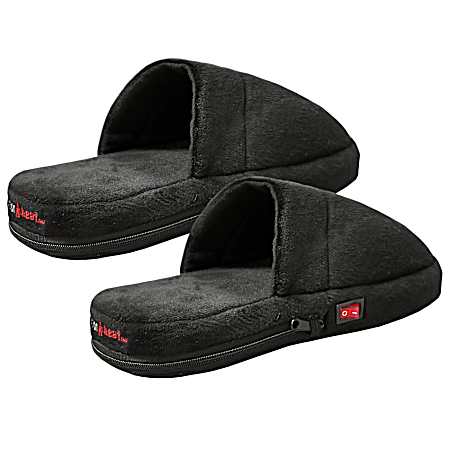 Men's Black AA Battery Heated Slippers