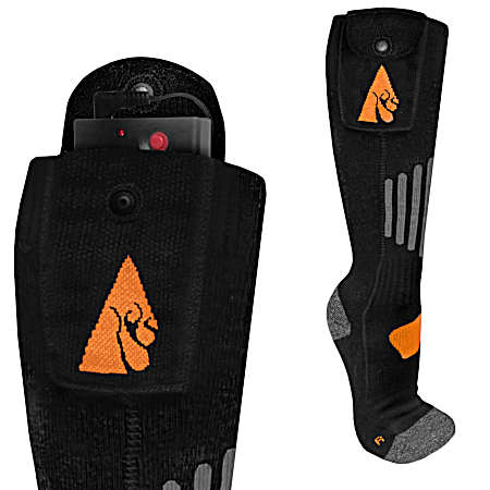 Adult Black Wool AA Battery Heated Socks