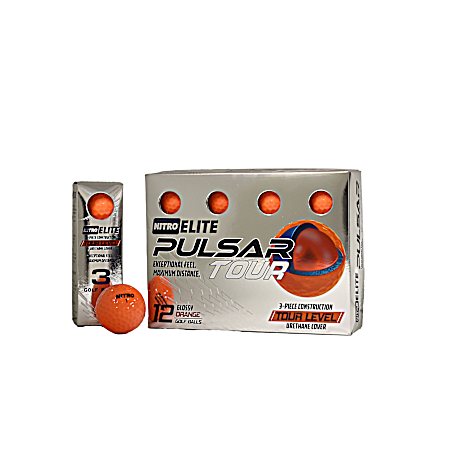 Elite Pulsar Tour Orange Golf Balls - 12 pk