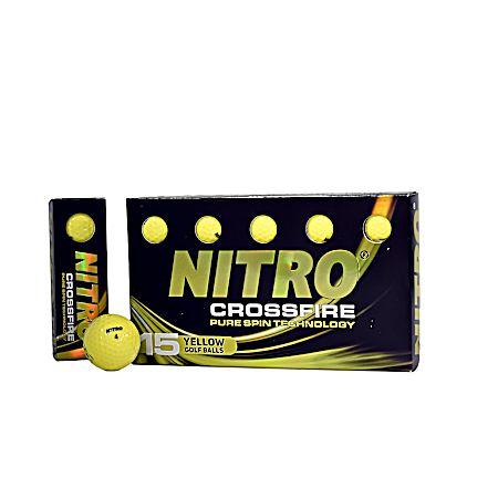 Yellow Crossfire Golf Balls - 15 Pk