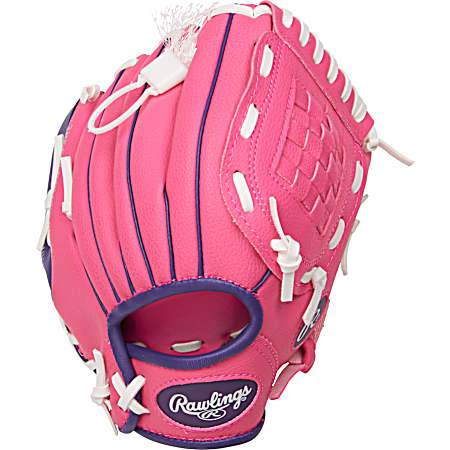 Youth 9-in Pink Right Throw Players Series Baseball Glove w/Ball