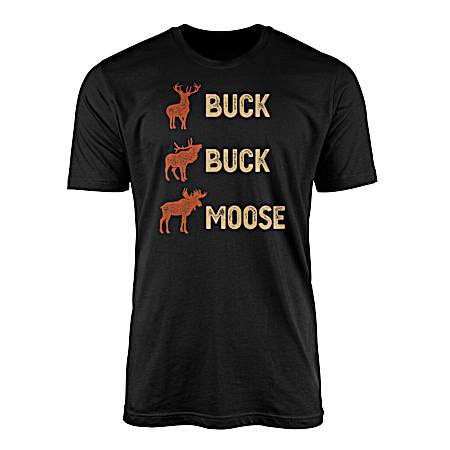 Men's Black Buck Buck Moose Short Sleeve Shirt