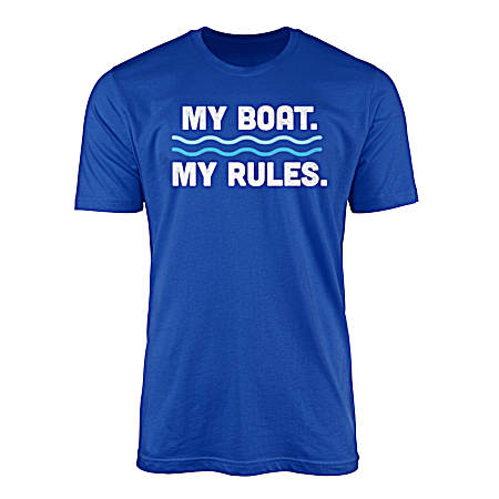 Men's Royal Blue Boat Rules Short Sleeve Shirt