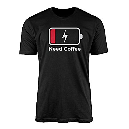 Men's Black Need Coffee Short Sleeve Shirt