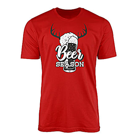 Men's Red Beer Season Short Sleeve Shirt