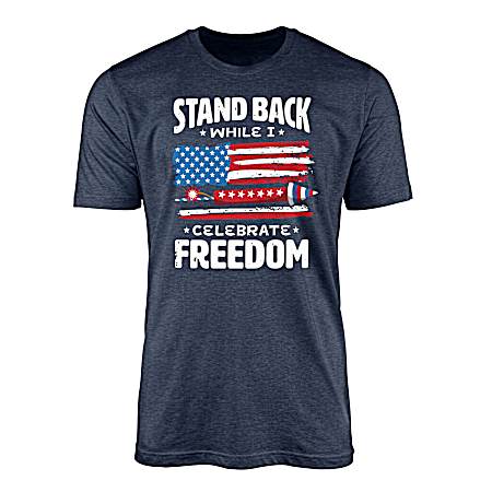 Men's Heather Navy Stand Back Short Sleeve Shirt