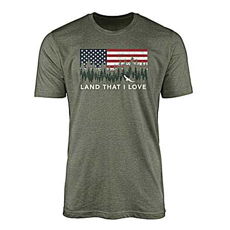 Men's Military Green Forest Flag Short Sleeve Shirt