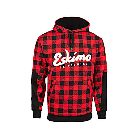 Adult Red/Black Buffalo Plaid Retro Hoodie