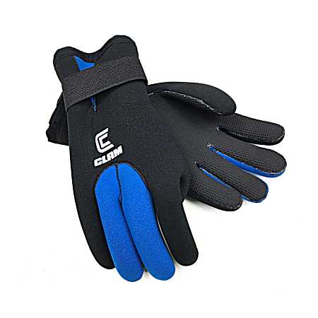 Adult Black/Blue Neoprene Fishing Gloves