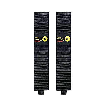16 in Black Twin Straps - 2 Pk