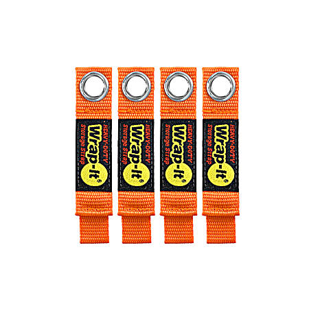7 in Heavy-Duty Blaze Orange Storage Straps - 4 Pk