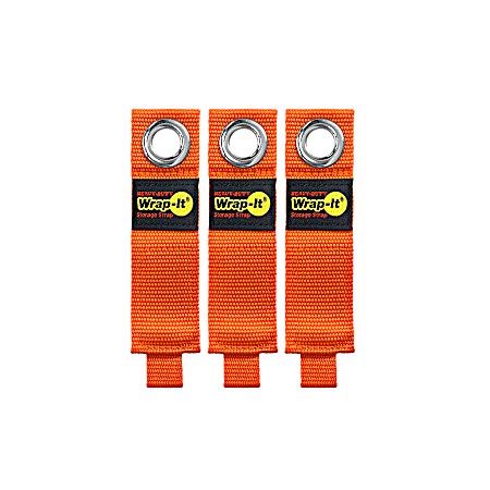 10 in Heavy-Duty Blaze Orange Storage Straps - 3 Pk
