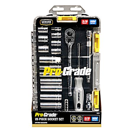 25 pc 3/8 in Drive Metric Socket Set