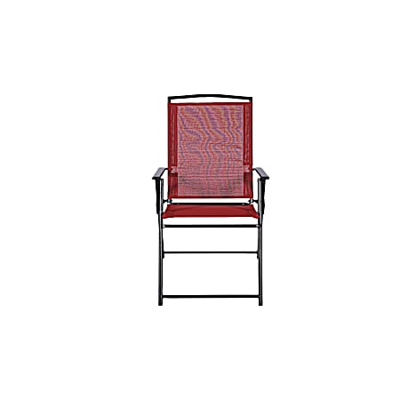 Dark Red Sling Folding Chair 