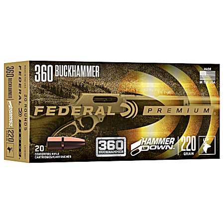 Hammerdown 360 Buckhammer 220 Gr Rifle Cartridges - 20 Rounds