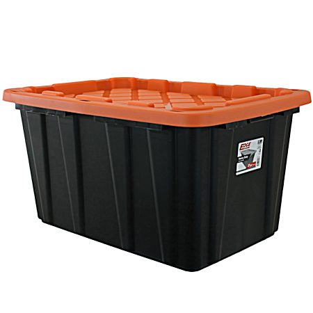 27 Gal Black/Orange Heavy Duty Tough Tote