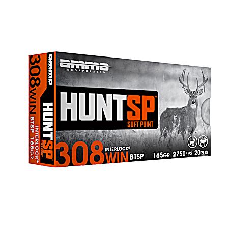 .308 Win 165 gr Hunt Interlock SP Cartridges - 20 Rounds
