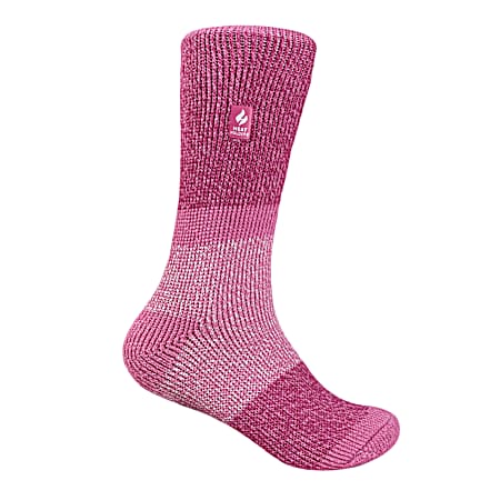 Kids' Pink Scarlet Block Twist Crew Socks