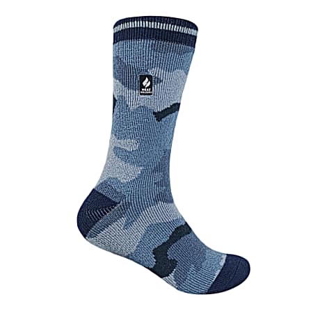 Kids' Navy Lite Logan Camouflage Crew Socks