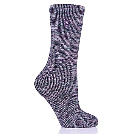 Women's Purple Wendy Twist Crew Socks