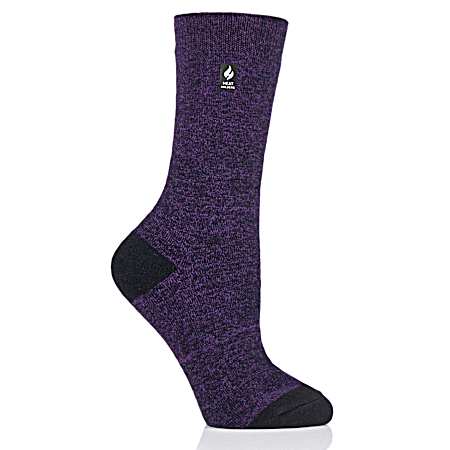 Women's Purple Ultra Lite Brenda Twist Crew Socks