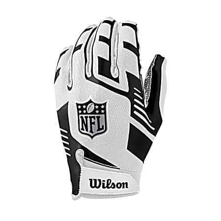 Youth NFL Stretch Fit Receivers Gloves - White