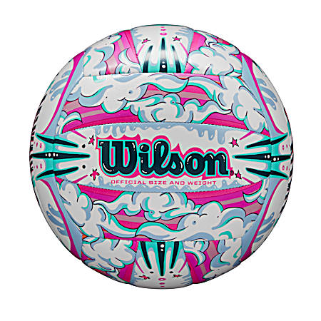 Graffiti Peace Volleyball - White/Blue