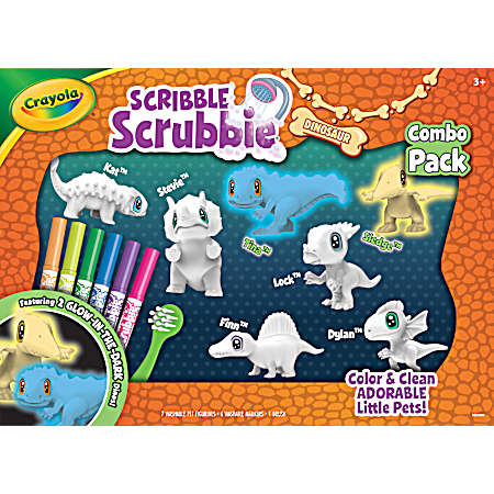 Scribble Scrubbies Dinosaur Glow Combo Pack