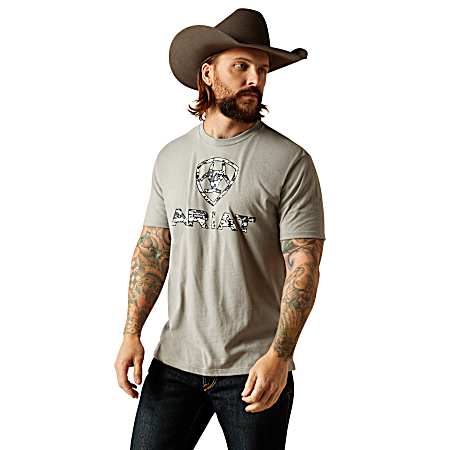 Men's Stone Heather Liberty USA Camo Short Sleeve Shirt