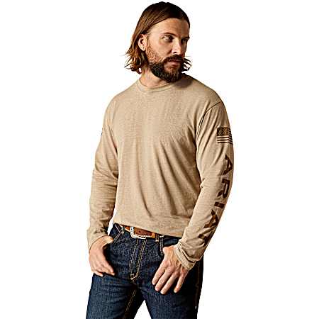 Men's Oatmeal Heather Elevated V2 Long Sleeve Shirt