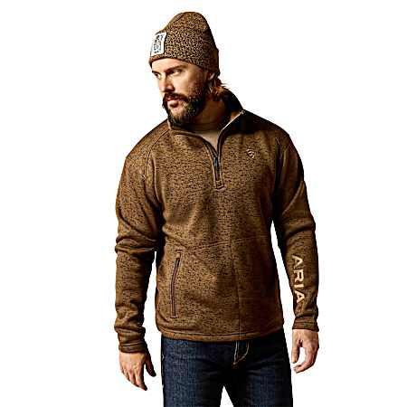 Men's Dark Brown Heather Caldwell 1/4 Zip Sweatshirt