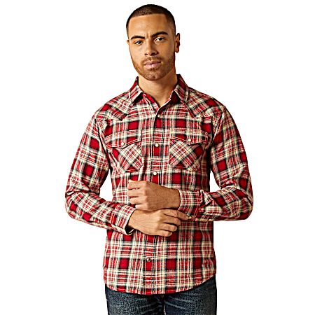 Men's Chili Pepper Herschel Retro Snap Long Sleeve Shirt