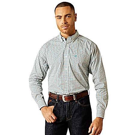 Men's White Wrinkle Free Gage Long Sleeve Shirt