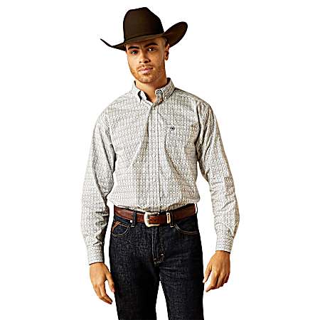 Men's White Reign Long Sleeve Button Front Shirt