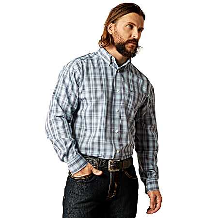 Men's Light Blue Wrinkle Free Lionel Long Sleeve Shirt