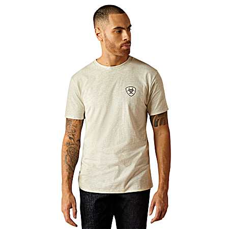 Men's Oatmeal Heather Rodeo Proud Short Sleeve Shirt