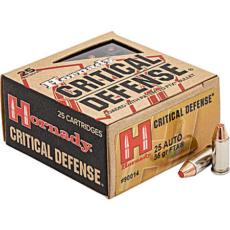 .25 Auto 35gr Critical Defense FTX - 25 Rounds