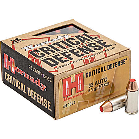 .32 Auto 60gr Critical Defense FTX - 25 Rounds