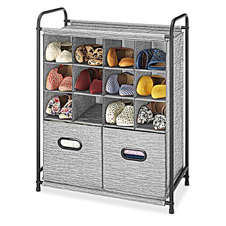 Shoe Storage with Drawers - Gray