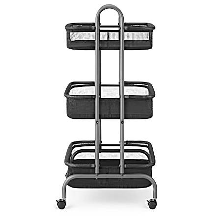 Metal & Mesh 3-Tier Cart