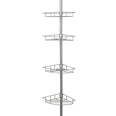 Satin Nickel Corner Shower Tension Pole Caddy