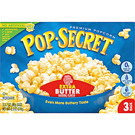Extra Butter Premium Popcorn - 3 Ct