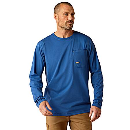 Men's Glacier Blue Workman Eagle Long Sleeve Shirt